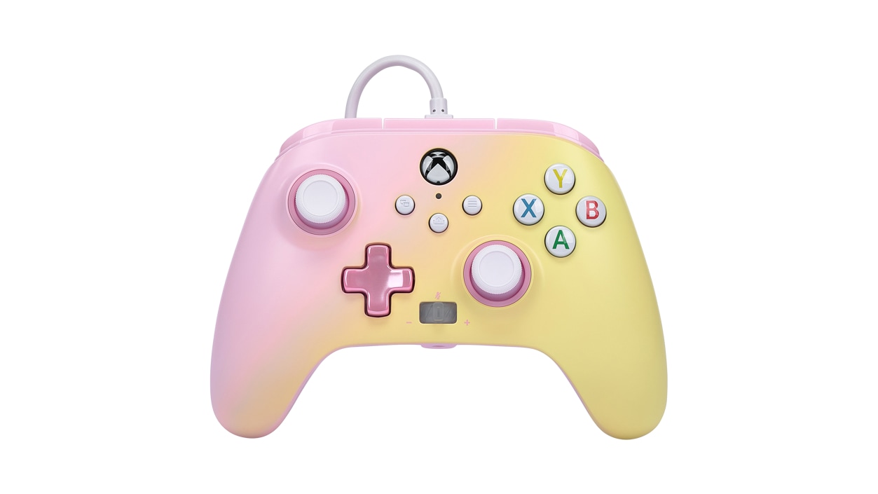 Front view of Pink Lemonade PowerA Enhanced Wired Controller