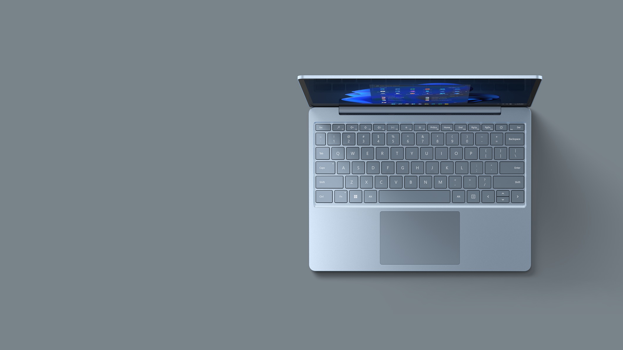 Surface Laptop Go 2 for Business in the colour Ice Blue.