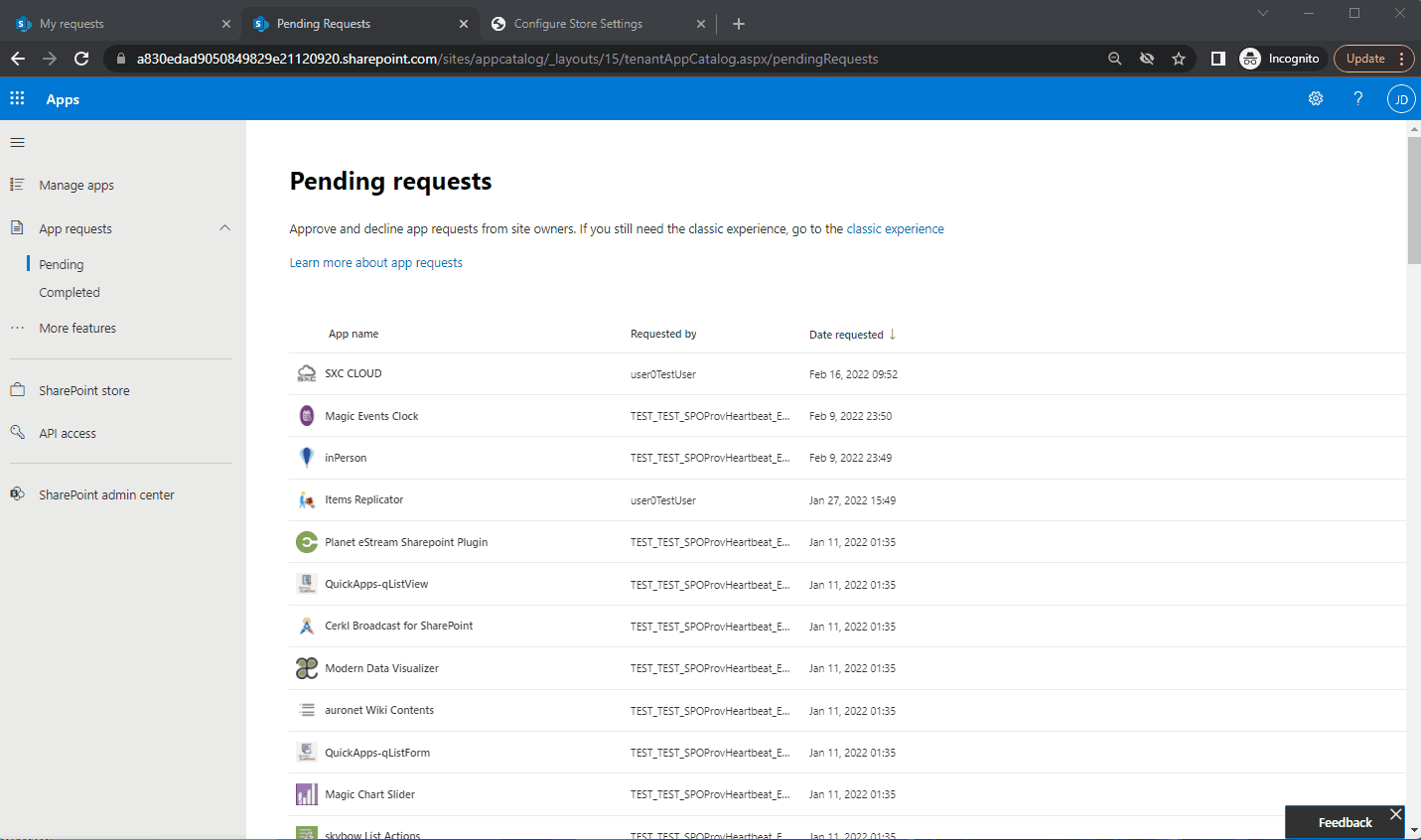 Deleting request after App Catalog admin approval or decline