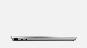 Vista laterale di un dispositivo Surface Laptop Go 2 che mostra le opzioni delle porte.