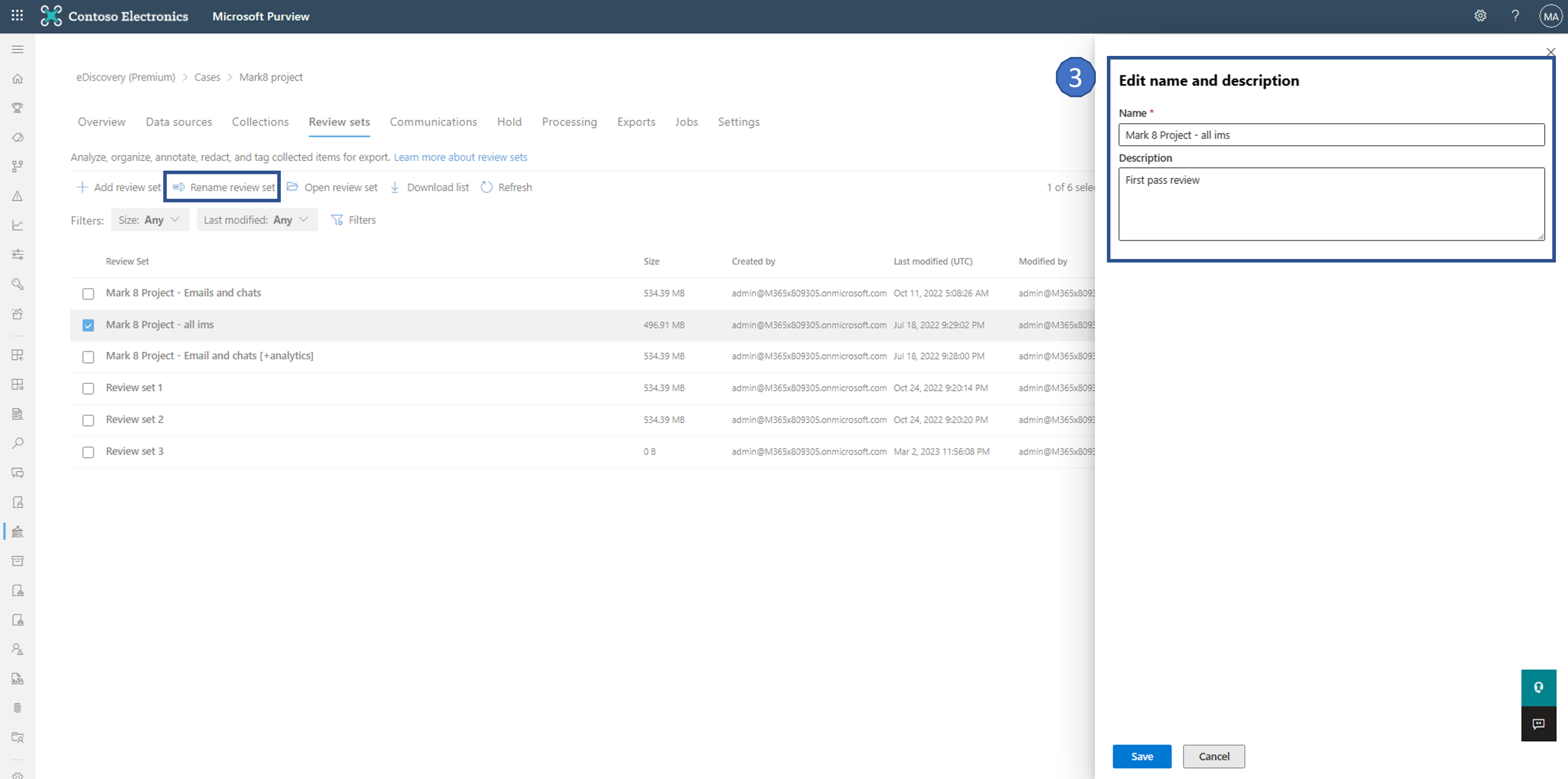 Microsoft Purview eDiscovery (Premium): Review set - List page ...