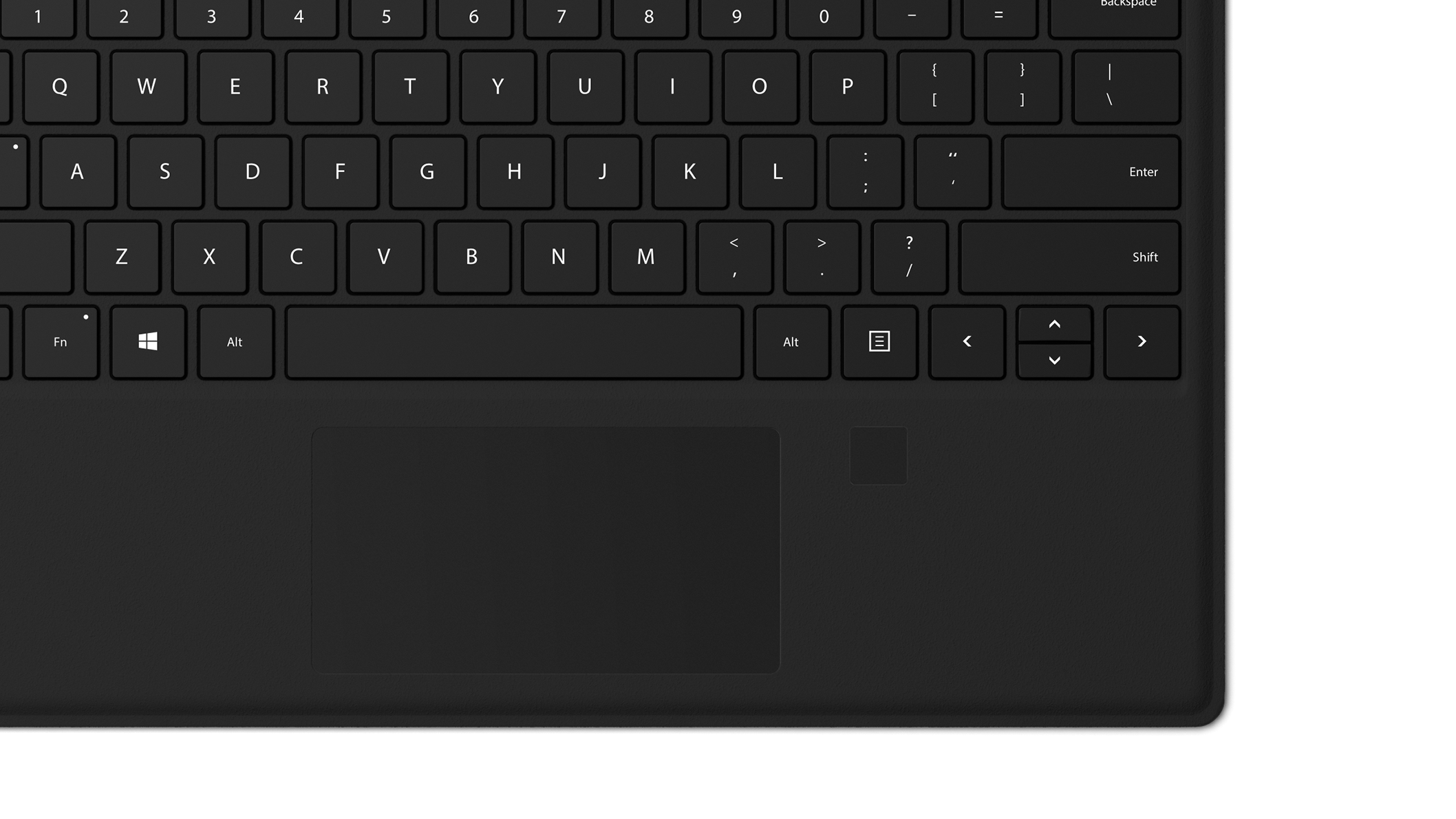 Funda con teclado negra con lector de identificación de huellas dactilares