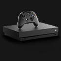 Xbox One X console with controller