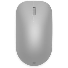 Top-down view of the Microsoft Modern mouse in silver.