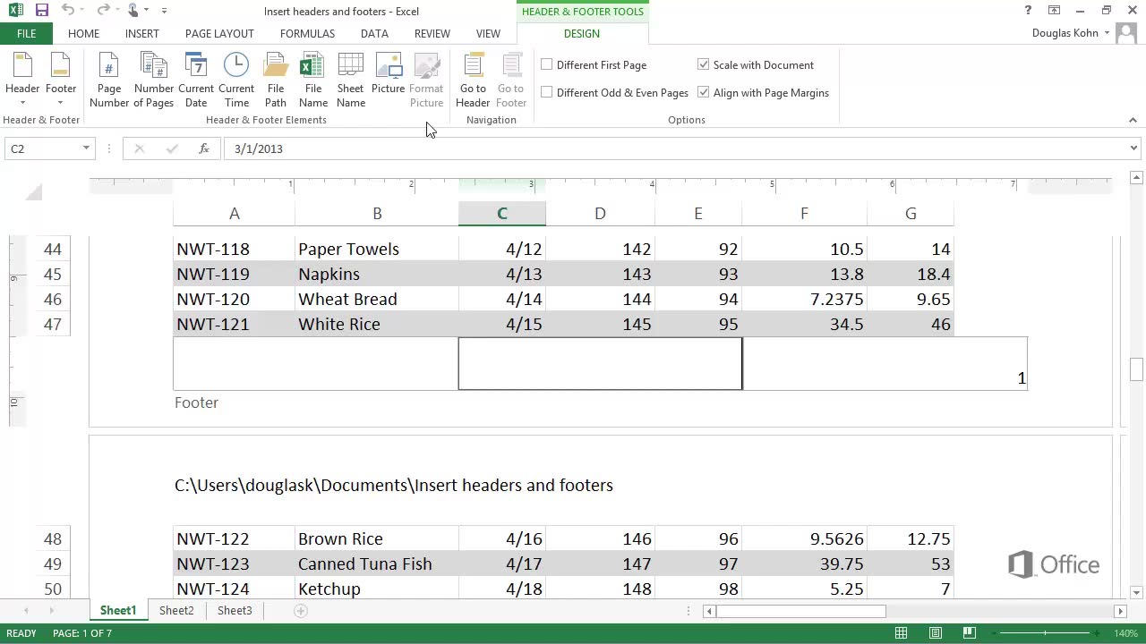 Video Insert Headers And Footers Excel
