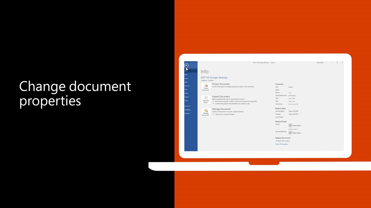 Video: Change document properties - Microsoft Support