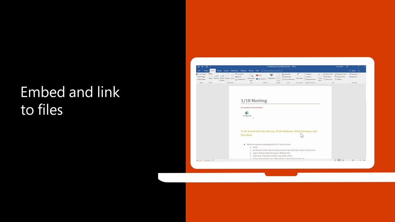 Video: Embed and link to files - Microsoft Support 