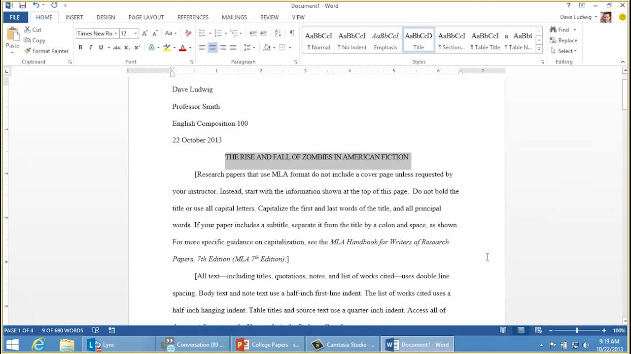 Video: Using an MLA template Throughout Mla Format Word Template