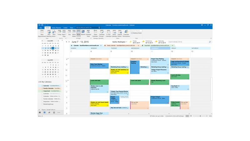 Calendar in Microsoft outlook 