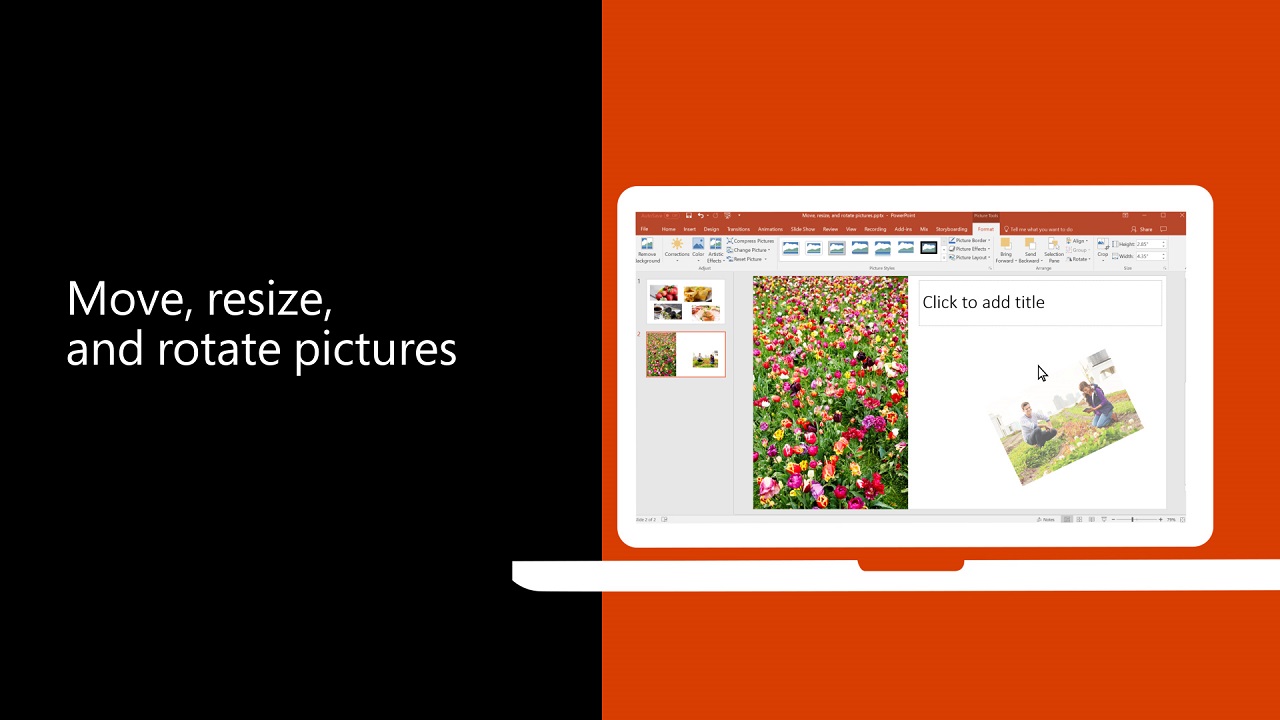 Video: Flytta, ändra storlek på och rotera bilder - Microsoft Support