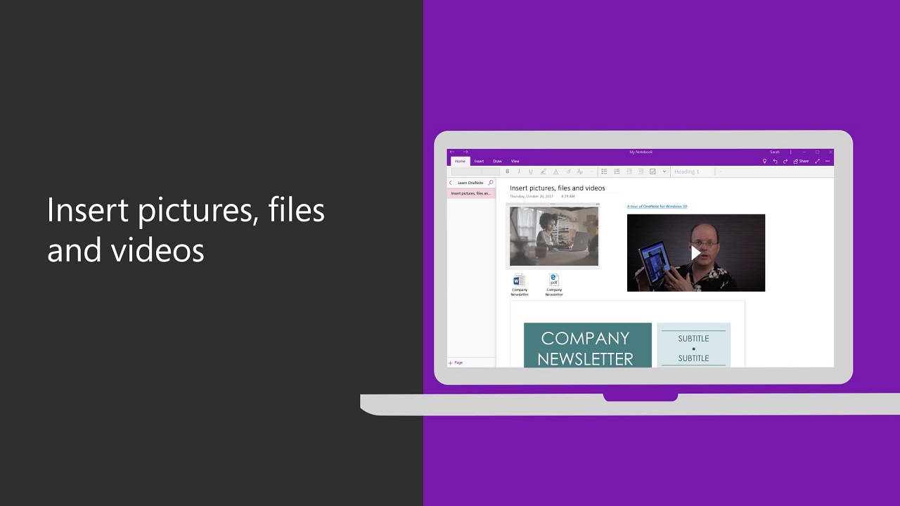 Video: Insert pictures, files, and videos in OneNote - Microsoft Support