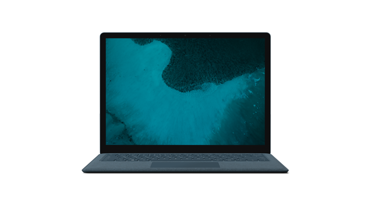 Surface Laptop 2 in Cobalt Blue.