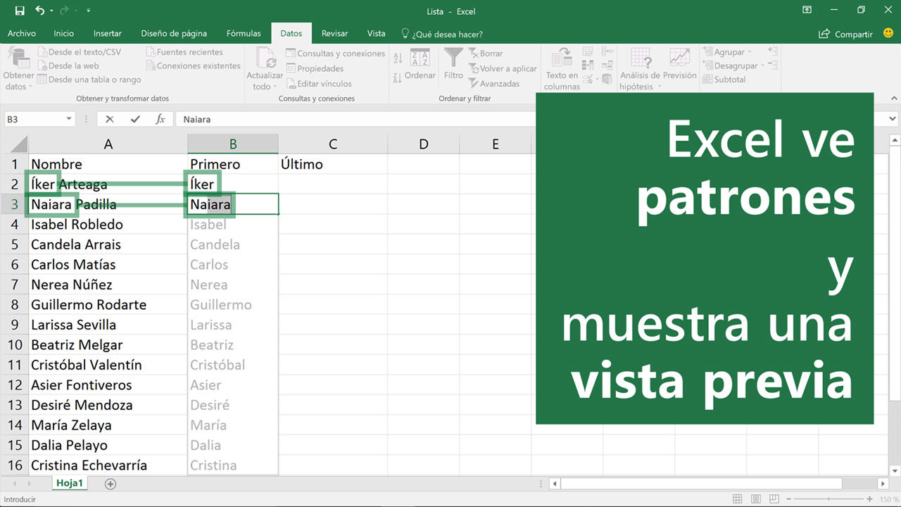 Como Escribir En Excel Usar Relleno rápido en Excel - Soporte técnico de Microsoft
