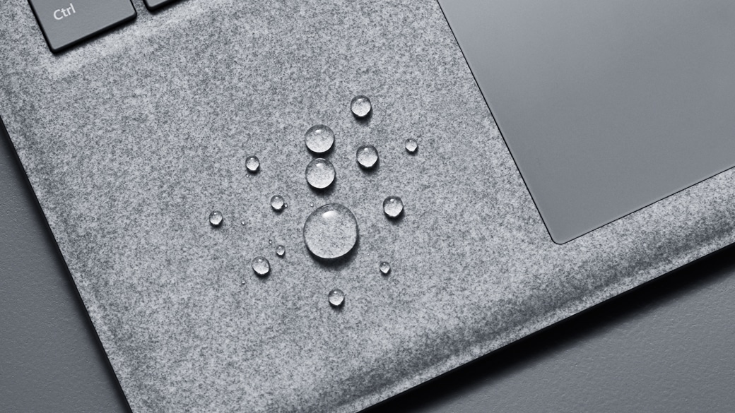 Water drops on the Surface Laptop keyboard