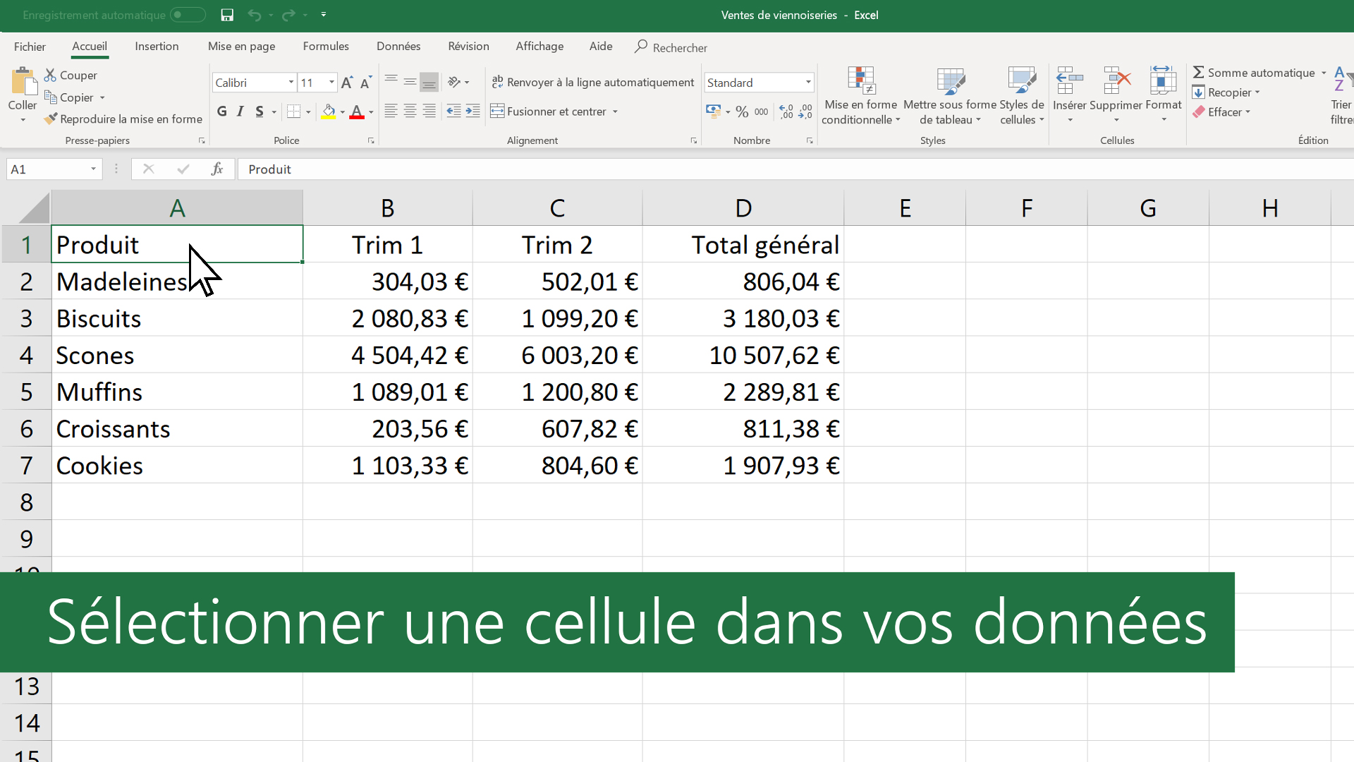 Cours : 1 - Bases des tableurs avec Excel