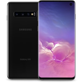 Rear and front view of Samsung Galaxy S10 128GB in Black 