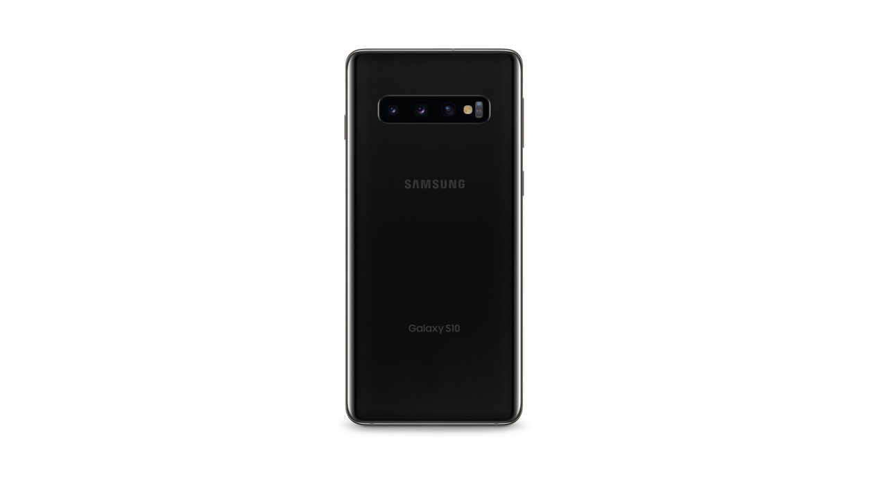 Rear view of Samsung Galaxy S10 128GB in Black 