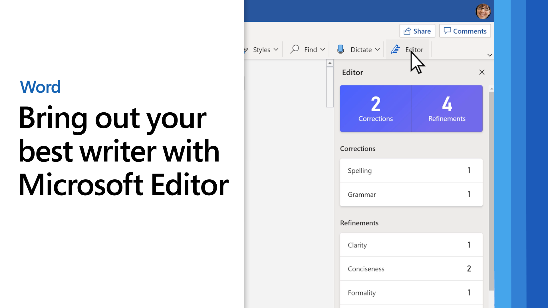 Microsoft Editor revisa la gramática y más en documentos, correo y en la  web - Soporte técnico de Microsoft