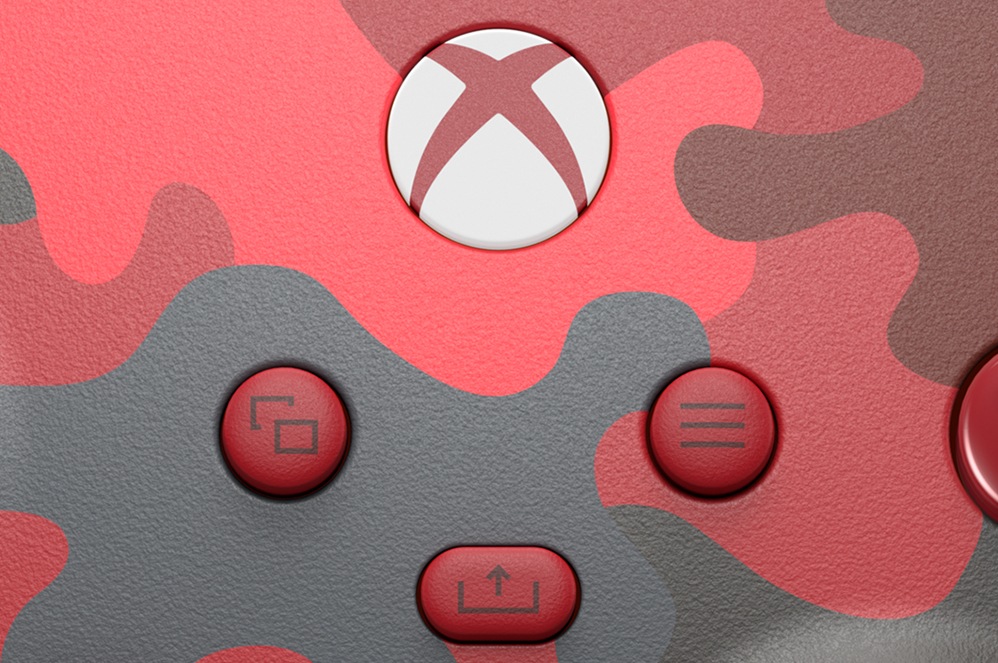 Close-up view of Xbox Wireless Controller share button