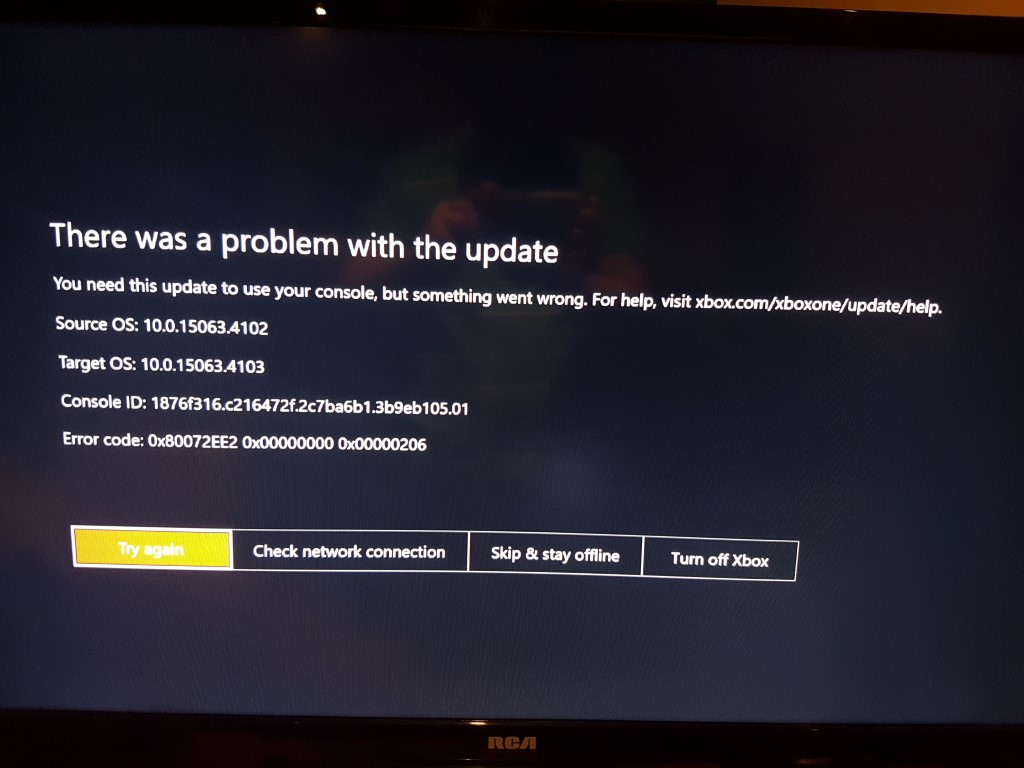 Xbox Ones System Update Error 0x80072ee2 Microsoft Community